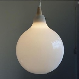 Melkehvit Glassflaske Pendellampe Naturlig Kurvet