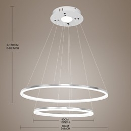 Moderne Design Pendellampe 4 Høy Kvalitet Akryl Dobbel Ringformet