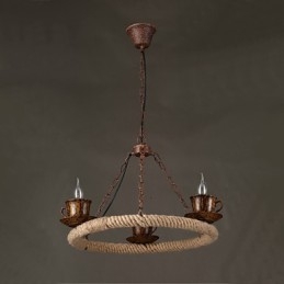 Vintage Landlig Maling Metall Pendellampe Garasje
