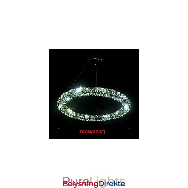Krystall Pendellampe Moderne Enkel D70Cm Tre Sider K9 Krystall Innendørs Taklamper Lampearmaturer