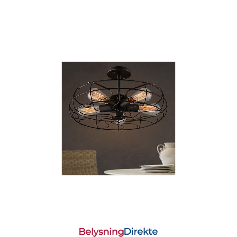 Amerikansk Landlig Industridesignerlampe Personlig Lampe Europeisk Retro Viftetaklampe