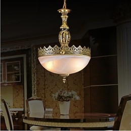 Tradisjonell Klassisk Vintage Retro Bronse Metall Pendellampe