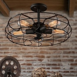 Amerikansk Landlig Industridesignerlampe Personlig Lampe Europeisk Retro Viftetaklampe