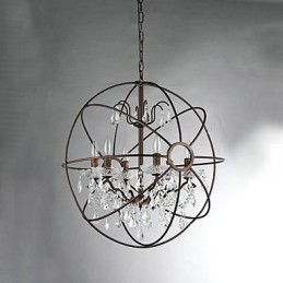 Vintage Krystallmaling Metalllysekrone