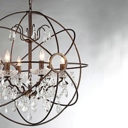 Vintage Krystallmaling Metalllysekrone