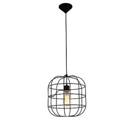 Mini Kunstnerisk Fuglebur-Pendellampe Med 1 Lys, Moderne Enkelhetsfinish, Svart Og Hvitt Metall, Karbonstål