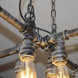 Loftlampe Utspiller Rollen Til Kreativ Industriell Vind Som Gjenoppretter Gamle Måter Conduit Droplight