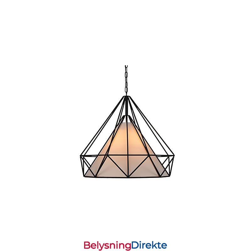 Diamond Mini Pendellampe 1 Lys Moderne Simplicity Svart-Hvitt Utført Karbonstål Stofflampe