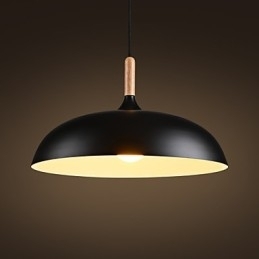 Retro Pendellampe Med Maleri I Tre Og Metall, Kafépendellamper