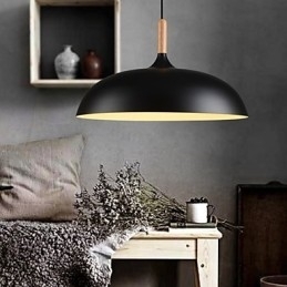 Retro Pendellampe Med Maleri I Tre Og Metall, Kafépendellamper