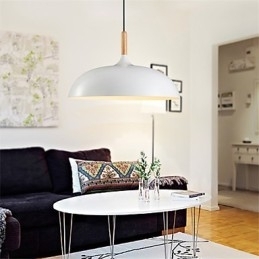 Retro Pendellampe Med Maleri I Tre Og Metall, Kafépendellamper