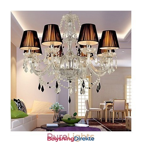Elegant Krystalllysekrone Med 8 Lys