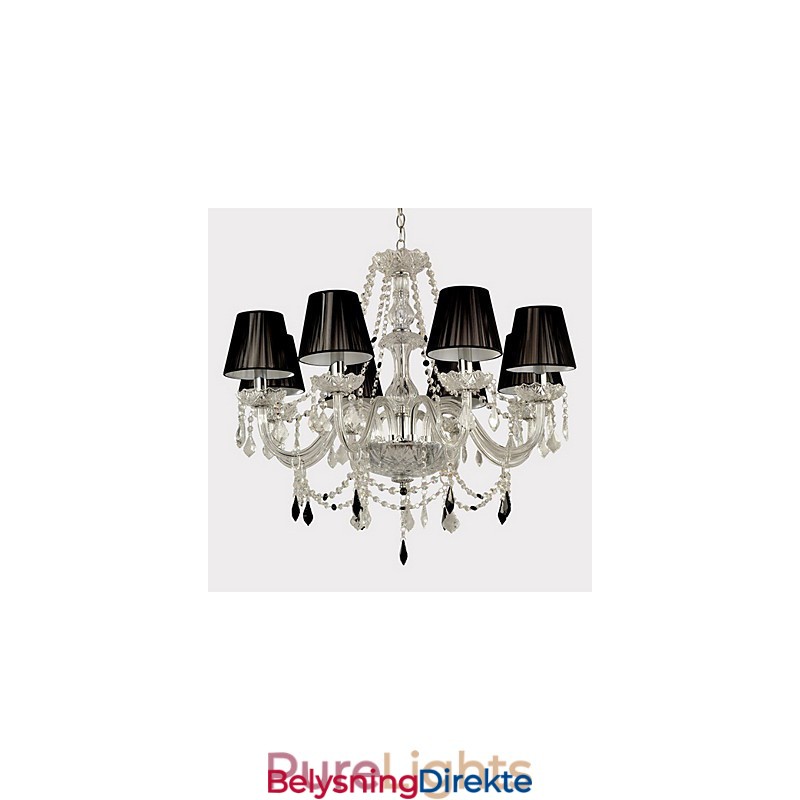 Elegant Krystalllysekrone Med 8 Lys