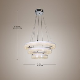 Krystall Pendellampe Moderne Lampe Med Tre Ringer